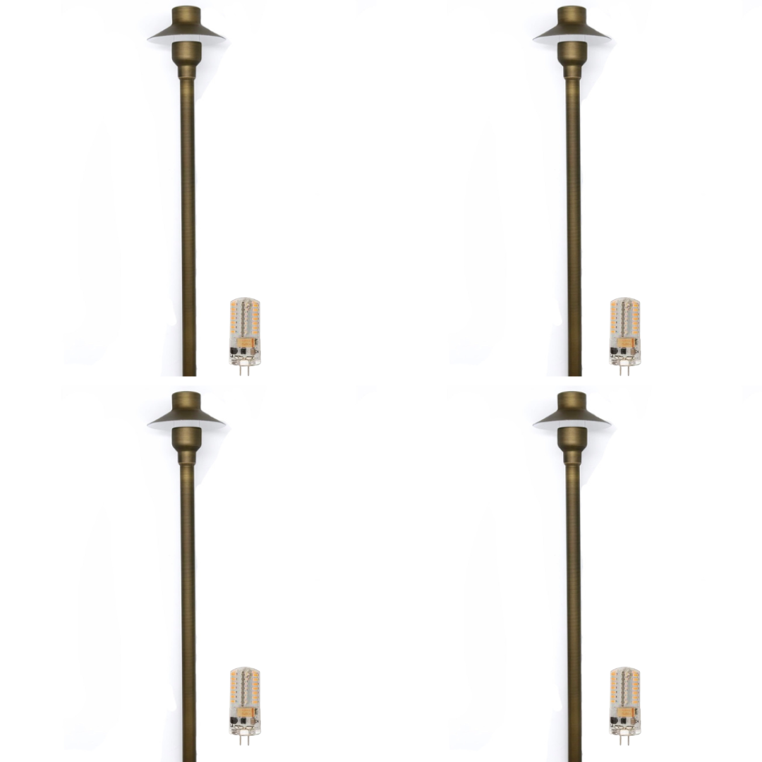 BPLP09 Tulay SH 18" Antique Brass Path Light 4x/8x/12x G4 2W Dimmable 2700K Package Low Voltage Outdoor Lighting