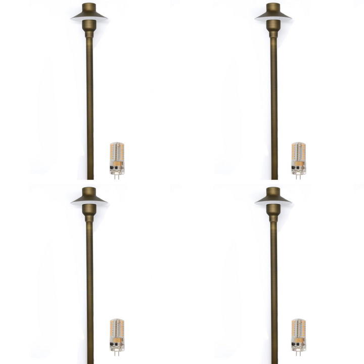 BPLP09 Tulay SH 18" Antique Brass Path Light 4x/8x/12x G4 2W Dimmable 2700K Package Low Voltage Outdoor Lighting