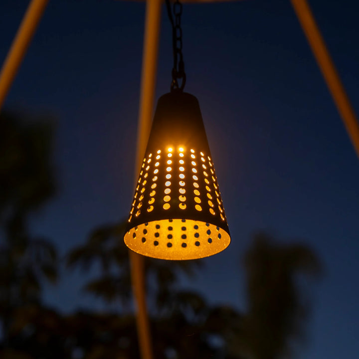 HLSL04 Tiki Low Voltage Black Pendant 5W 2200K Integrated LED Aluminum Light Hanging Patio Light