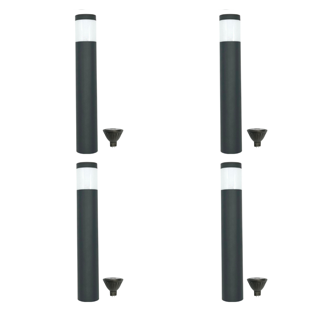 BPLP01 Brutus 15" Black Brass Bollard 4x/8x/12x MR16 4W Dimmable 2700K Package Light Low Voltage Outdoor Lighting