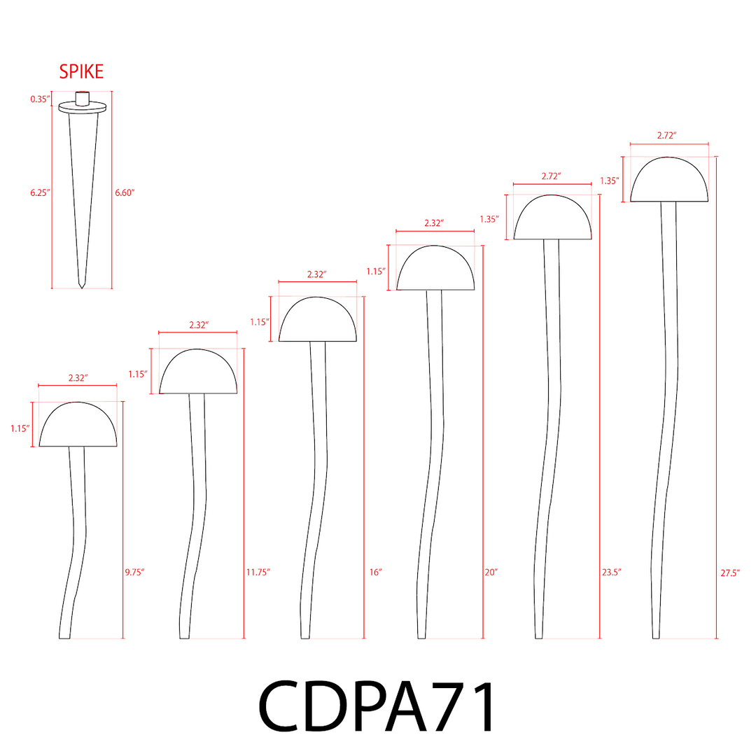 Luz para senderos de aluminio fundido CDPA65 | Luz de paisaje de bajo voltaje LED integrada de 3W