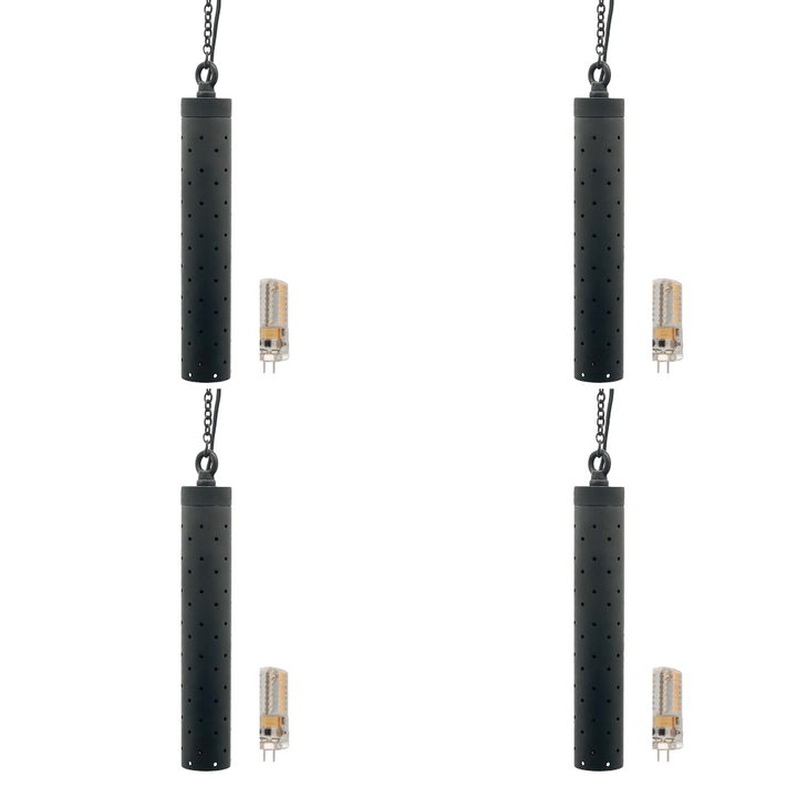 HLBP01 Stelvio Black Cast Brass Hanging Pendant Light 4x/8x/12x G4 2W Dimmable 2700K Package Low Voltage Outdoor Lighting