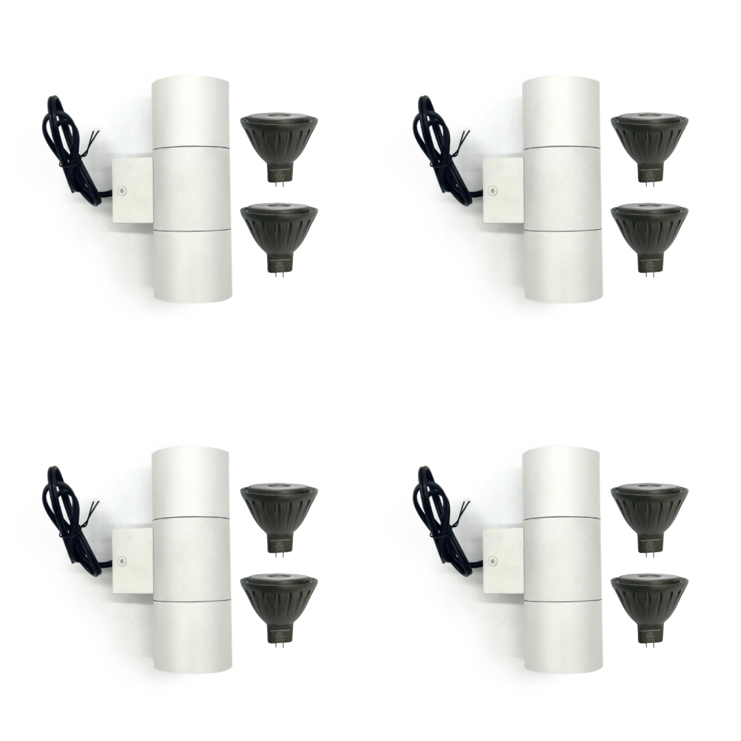 SCSP02 Stelvio Sconce White Finish Up/Down Light 4x/8x/12x MR16 4W Dimmable 2700K Package Low Voltage Outdoor Lighting