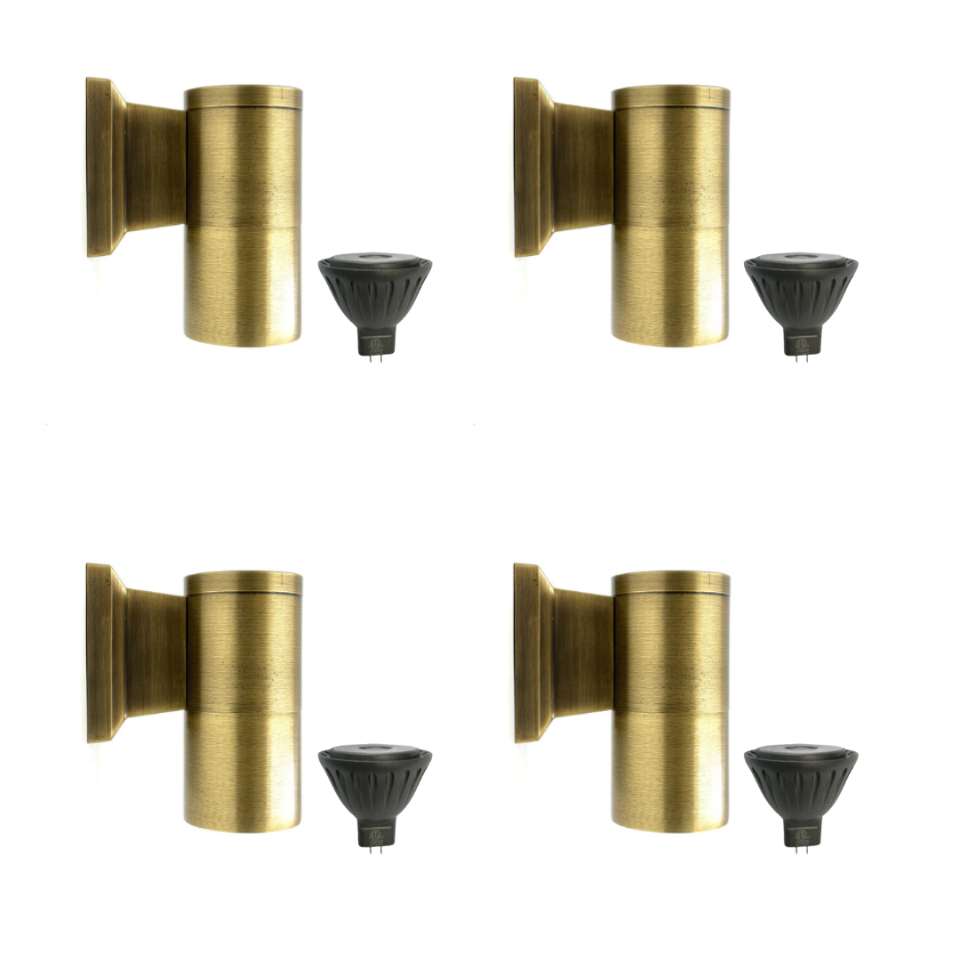 SCSP04 Teide Sconce Brass Finish Down Light 4x/8x/12x MR16 4W Dimmable 2700K Package Low Voltage Outdoor Lighting