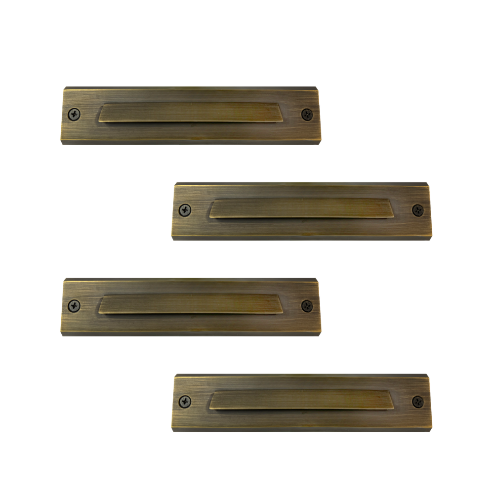 STB16 4x/8x/12x Package 2W LED Cast Brass Surface Mounted Slim Horizontal Outdoor & Indoor Step Light