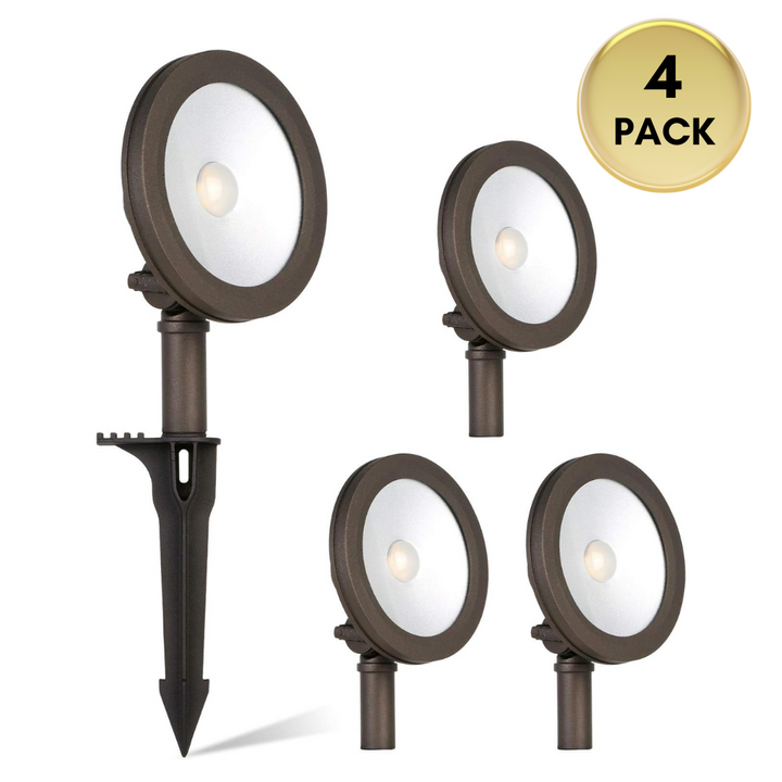 ALF01 4-Pack 7.4W 430LM LED Landscape Lighting, Die-Cast Aluminum Wall Wash Spot Light