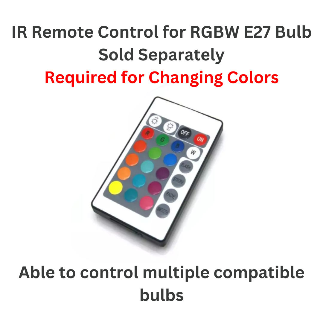 IR Remote Control for E27 RGBW 6W LED Bulbs Non-Dimmable Energy Saving Light Bulb