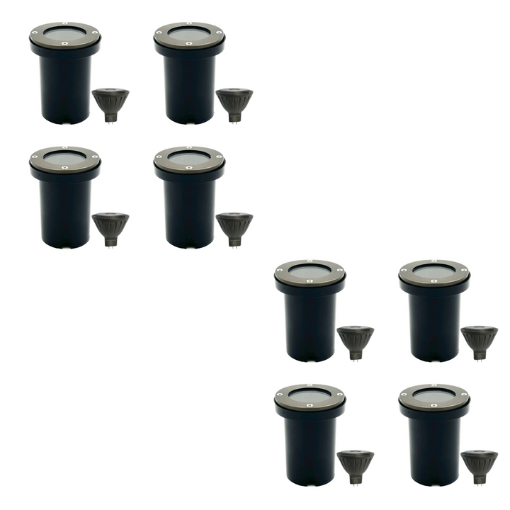 UNBP06 Rein Brown Brass In-Ground Well Light 4x/8x/12x MR16 4W Dimmable 2700K Package Low Voltage Outdoor Lighting