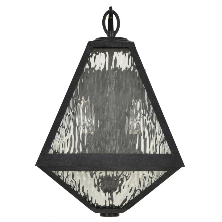 Brian Patrick Flynn Glacier 2 Light Outdoor Sconce 11"x16.75" Stainless Steel and Water Glass Black Charcoal Finish 120V 2 E26 Medium Base LED Bulb Sockets for Patio, Garden, Interior and Exterior Walls