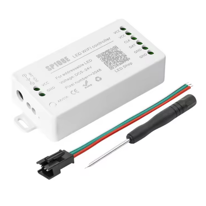 SP108E Smart Wi-Fi Magic RGB Addressable LED Controller Support WS2812B, WS2813B, etc. For LED Strip Light RGB-IC