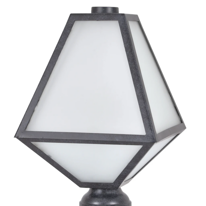 Brian Patrick Flynn Glacier 1 Light Outdoor Post Light 8"x15.5" Stainless Steel and Glass Charcoal Black Finish 120V 1 E26 Medium Base LED Bulb Socket Casual Farmhouse Lantern for Patio, Garden, Exterior Posts