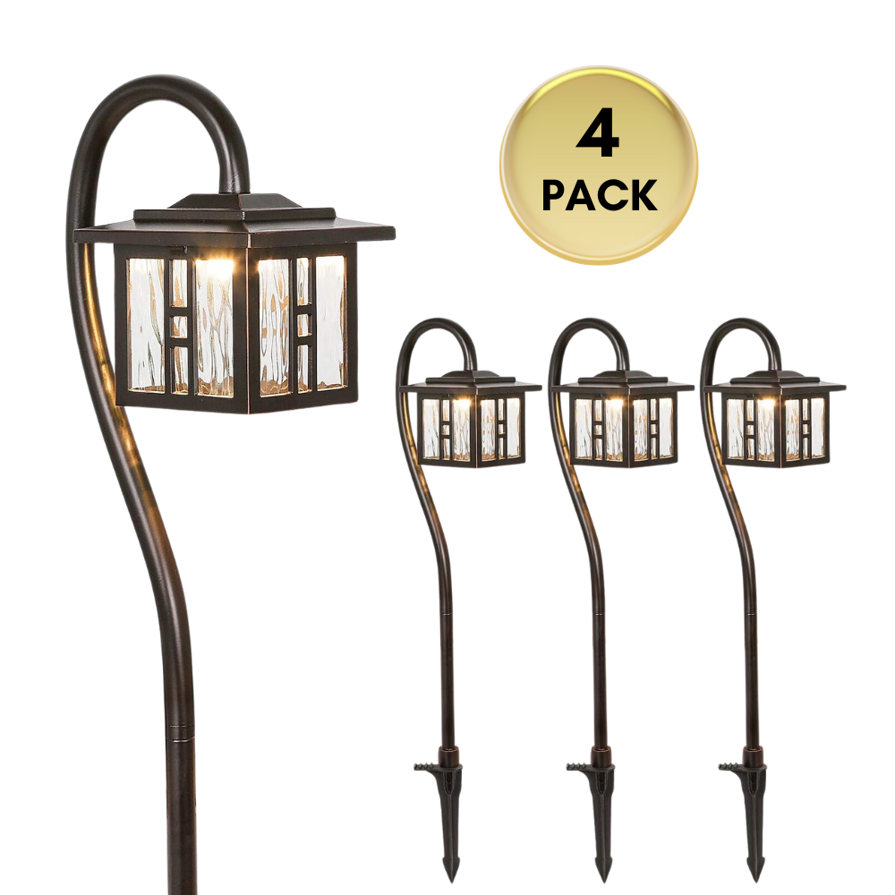 ALP23 4-Pack 3W 185LM LED Landscape Lighting Package, Oil-Rubbed Bronze Pathway Light, Die-Cast Aluminum, ETL Listed