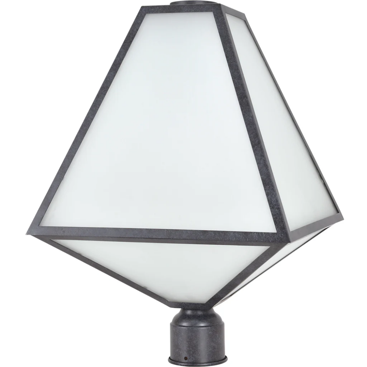 Brian Patrick Flynn Glacier 3 Light Outdoor Post Light 14"x21" Stainless Steel and Glass Charcoal Black Finish 120V 3 E26 Medium Base LED Bulb Sockets Casual Farmhouse Lantern for Patio, Garden, Exterior Posts