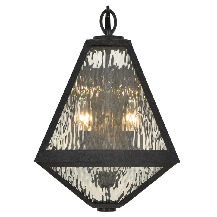 Brian Patrick Flynn Glacier 2 Light Outdoor Sconce 11"x16.75" Stainless Steel and Water Glass Black Charcoal Finish 120V 2 E26 Medium Base LED Bulb Sockets for Patio, Garden, Interior and Exterior Walls