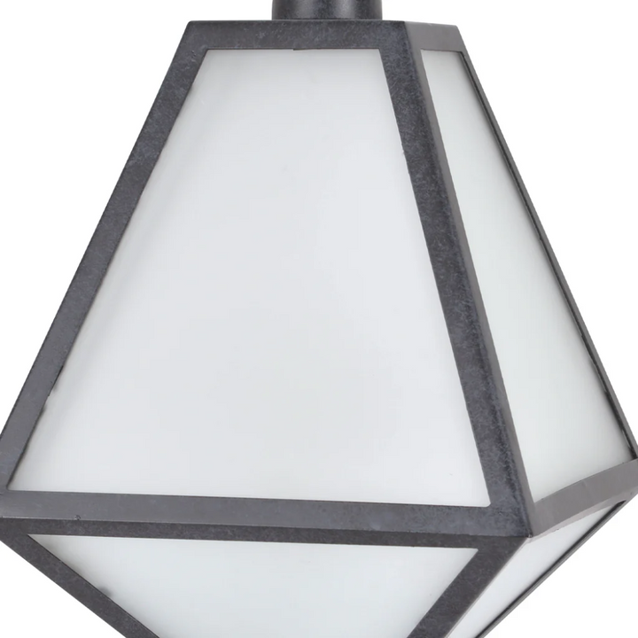 Brian Patrick Flynn Glacier 1 Light Outdoor Post Light 8"x15.5" Stainless Steel and Glass Charcoal Black Finish 120V 1 E26 Medium Base LED Bulb Socket Casual Farmhouse Lantern for Patio, Garden, Exterior Posts