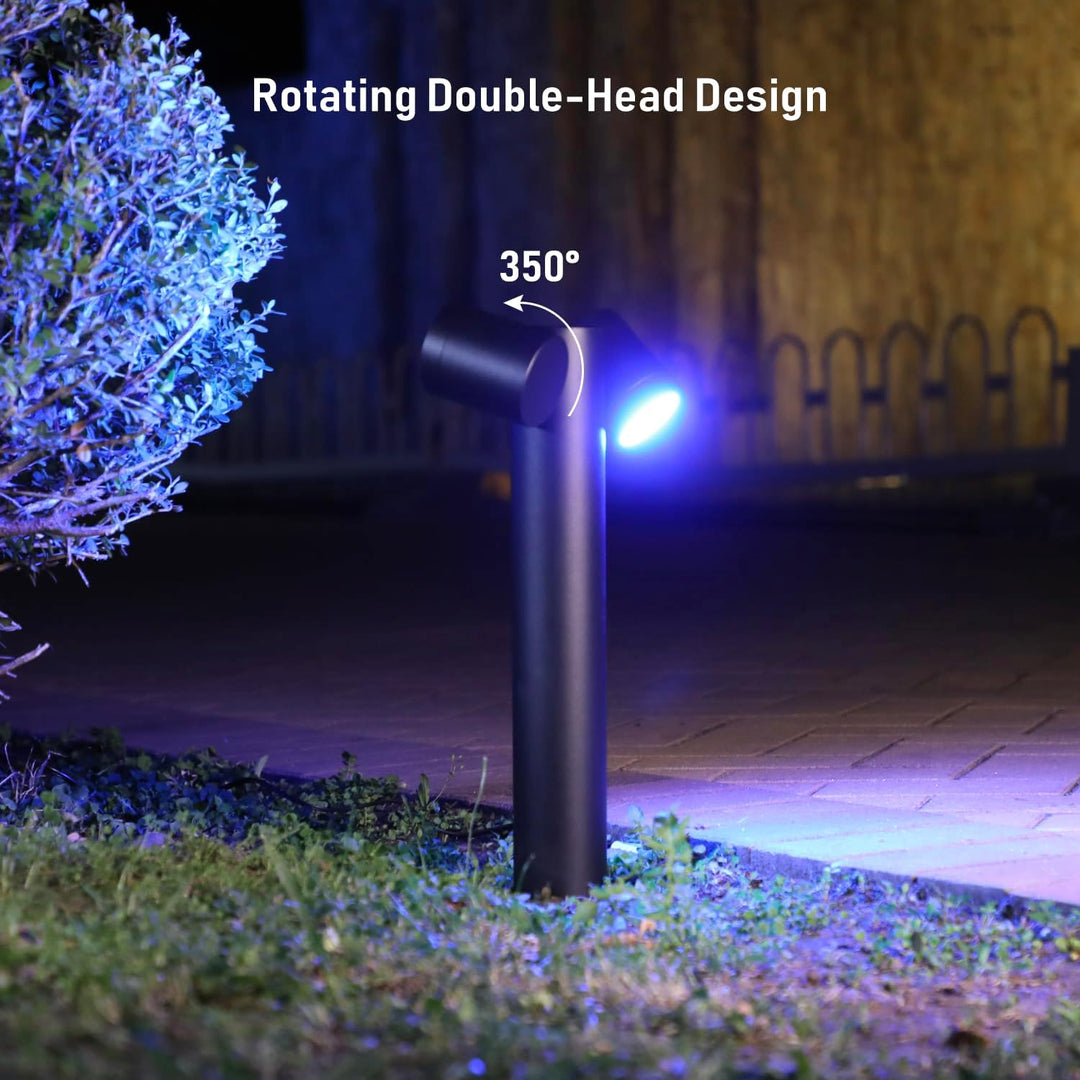 ALPR10 10W RGBCW Bluetooth Smart LED Landscape Pathway Light 2x or 4x Package, 12V-24V AC/DC 400LM