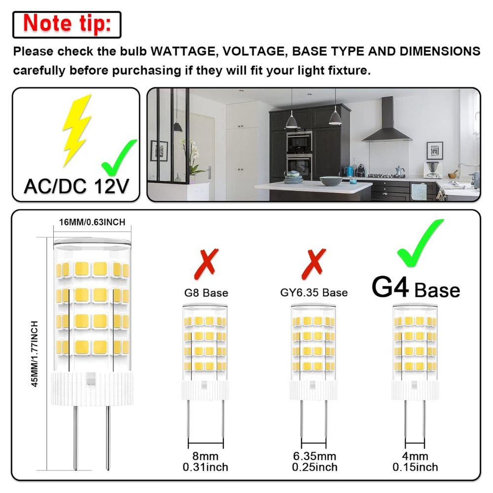 6x/10x Package G4 5W Bi Pin 3000K/4000K/5000K LED Capsule 12V Bulb Energy Efficient Light IP65 Waterproof