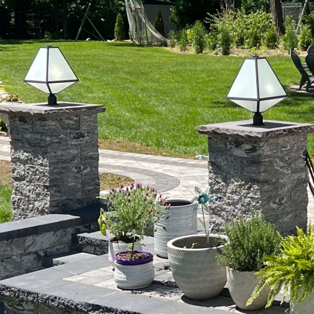 Brian Patrick Flynn Glacier 3 Light Outdoor Post Light 14"x21" Stainless Steel and Glass Charcoal Black Finish 120V 3 E26 Medium Base LED Bulb Sockets Casual Farmhouse Lantern for Patio, Garden, Exterior Posts