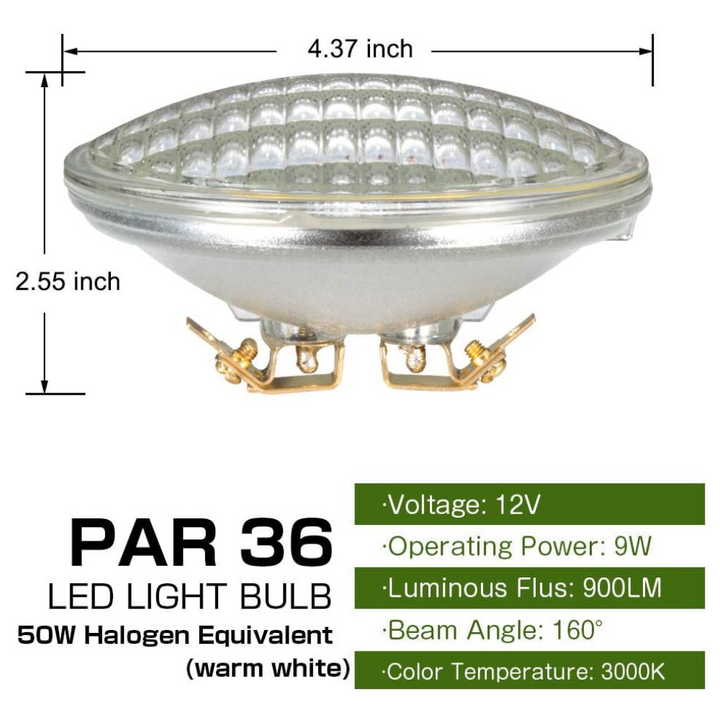 Bombilla PAR36 12W 12V LED 30° Aluminio G53 | Accesorio de iluminación de paisaje