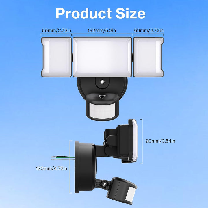 MLW3 Impermeable 30W LED Luces de inundación de seguridad para exteriores con sensor de movimiento