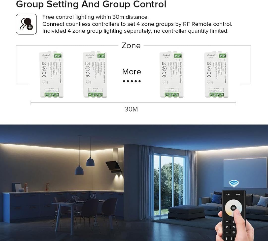 Milight Wireless 4-Zone RGBW Bombilla LED Control Remoto