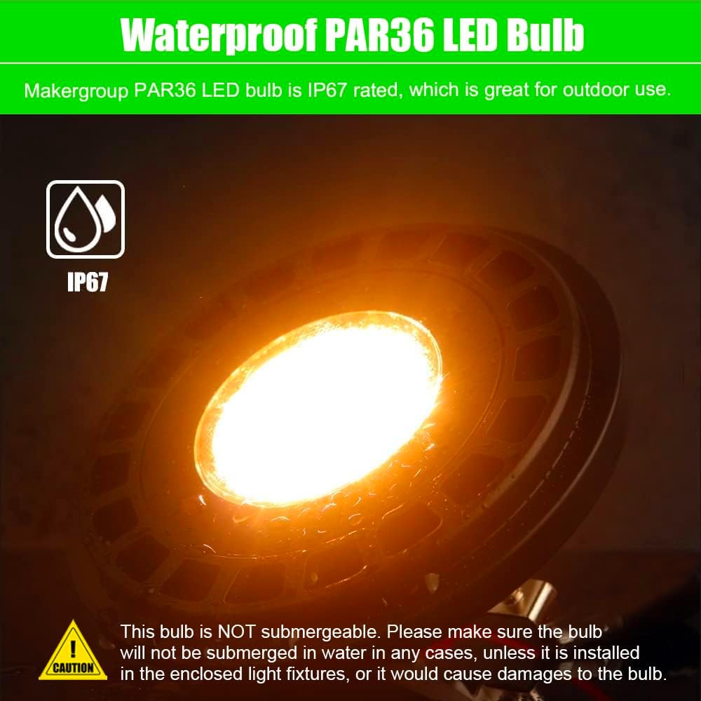 PAR36 7W LED RGBW, Remote Controlled, dimmable, IP67 waterproof Low Voltage Bulbs