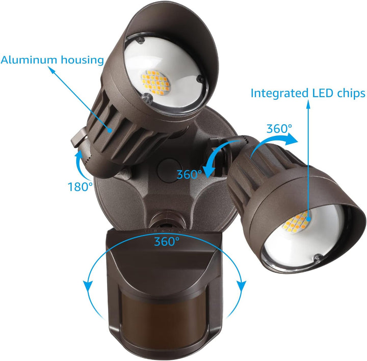 MLW3 Impermeable 30W LED Luces de inundación de seguridad para exteriores con sensor de movimiento