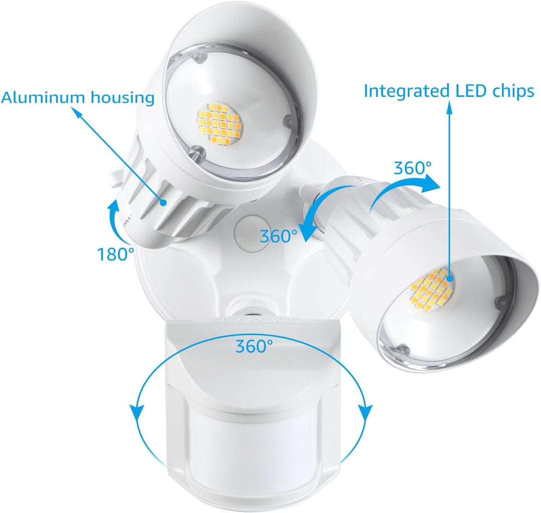 MLW3 Impermeable 30W LED Luces de inundación de seguridad para exteriores con sensor de movimiento