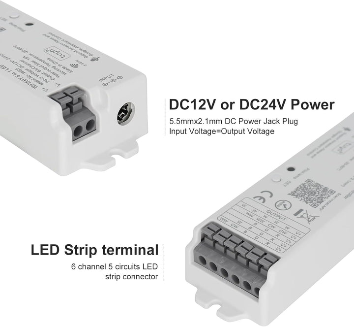 Tira de luces LED Miboxer WL5, controlador 5 en 1 para 5050 3528 2835, Control de aplicaciones para teléfonos inteligentes