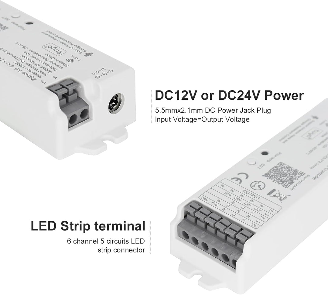 Tira de luces LED Miboxer WL5, controlador 5 en 1 para 5050 3528 2835, Control de aplicaciones para teléfonos inteligentes