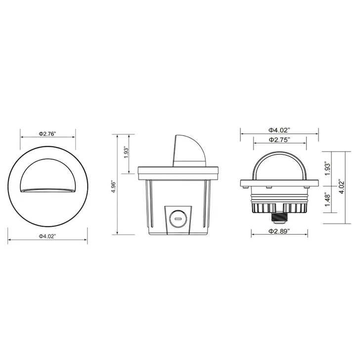 UNAL02 Primo Quarto Aluminum Round Surface Mount Half-Moon Integrated 6W 3000K LED In-Ground Well Light Low Voltage Landscape Lighting