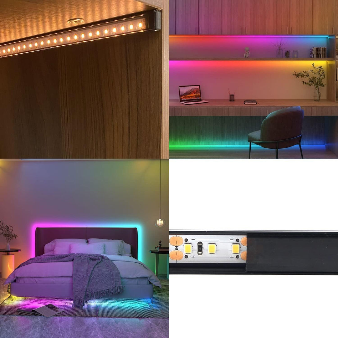 AC10 U-Shaped Aluminum Channel with Plastic or Silicone Diffuser Cover 3.3FT/1M For Max 13mm Width LED Strip Lights Pack of 6/10/20