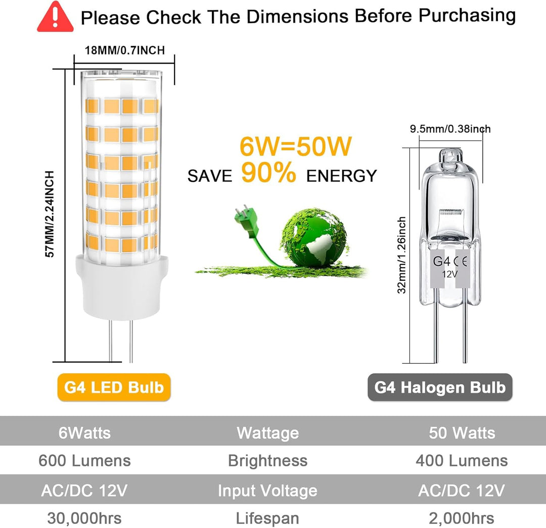 Bombilla LED G4 2W/3W/3.5W/5W 12V Bi-Pin | Accesorio de iluminación de paisaje