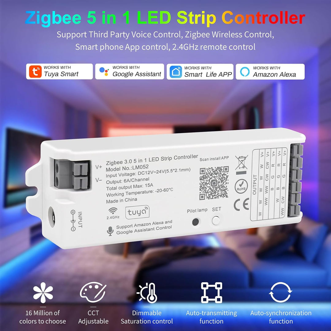 Tira de luces LED Miboxer WL5, controlador 5 en 1 para 5050 3528 2835, Control de aplicaciones para teléfonos inteligentes