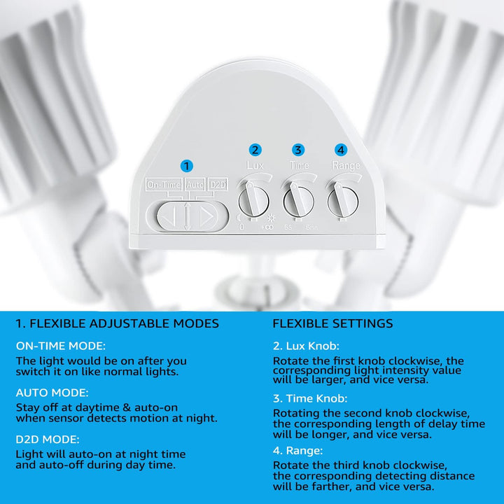 MLW3 Impermeable 30W LED Luces de inundación de seguridad para exteriores con sensor de movimiento