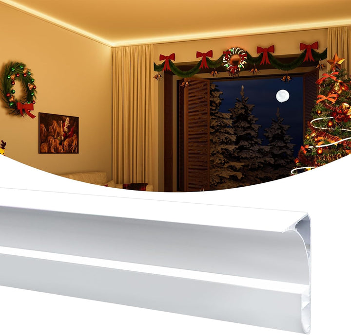 Aluminum Channel Crown Moulding Trim with Diffuser 5-Pack 3.3FT/1M (5M) For Strip Lights