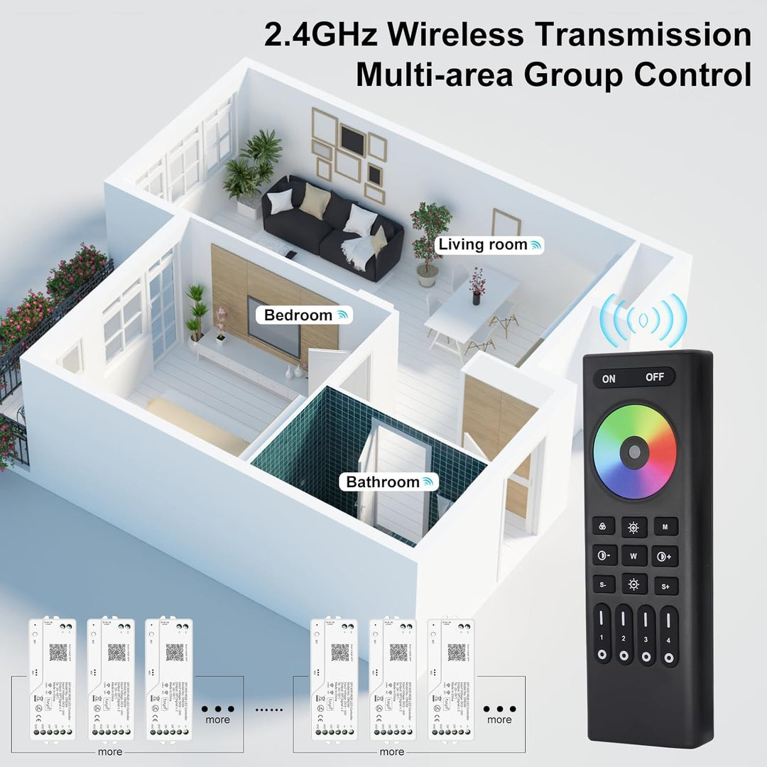 Tira de luces LED Miboxer WL5, controlador 5 en 1 para 5050 3528 2835, Control de aplicaciones para teléfonos inteligentes