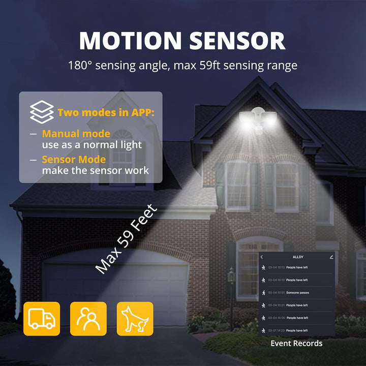 MLW3 Impermeable 30W LED Luces de inundación de seguridad para exteriores con sensor de movimiento