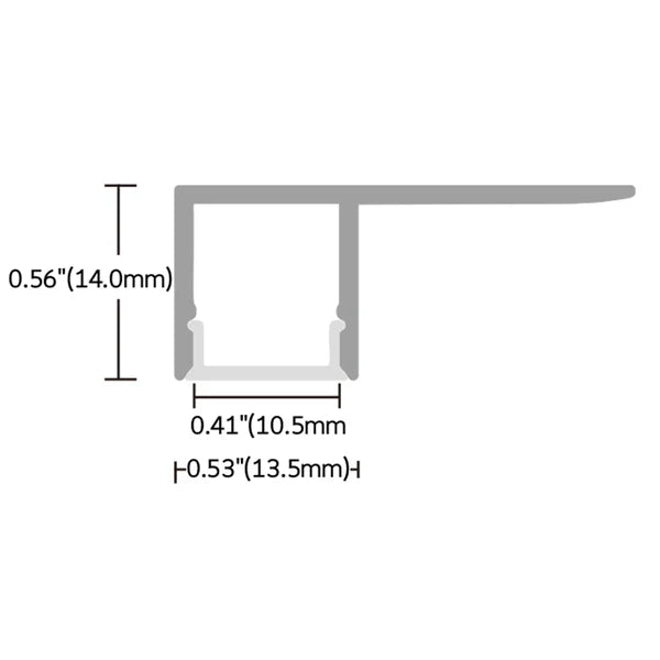 BN5617 Surface Mount 8 ft Aluminum Channel 10 Pack LED Strip Light Cover End Caps