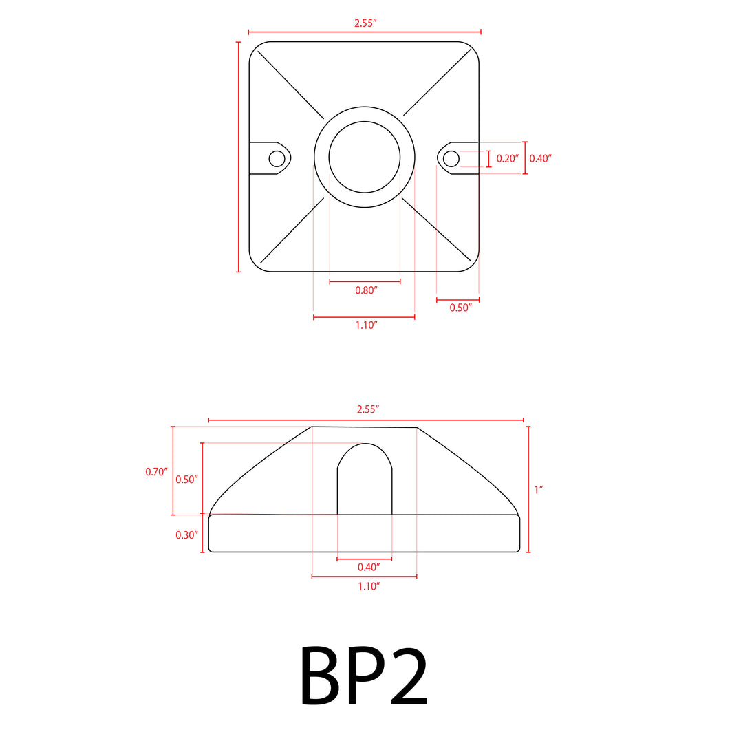 BP2 Brass Tree Mount Rectangular Bracket for Landscape Lighting Fixture