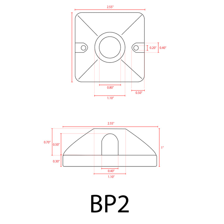 BP2 Brass Tree Mount Rectangular Bracket for Landscape Lighting Fixture