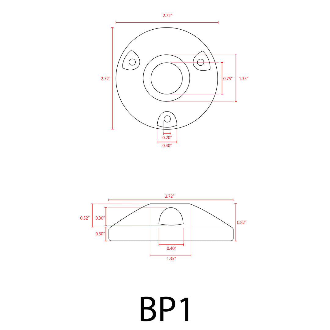 BP1 Cast Brass Round Surface Mount Tree Bracket | Landscape Lighting Accessory