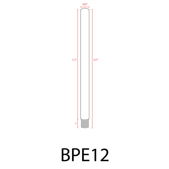 Extensión de poste de latón fundido BPE de 12" o 24" | Accesorio de iluminación de paisaje