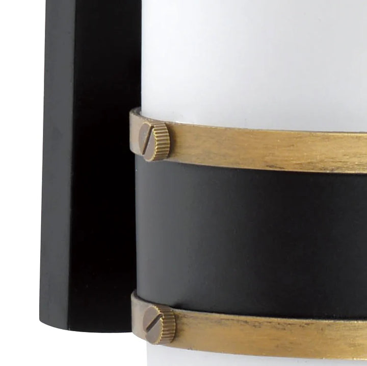 Brian Patrick Flynn Capsule 1 Light Outdoor Sconce 6"x10" Stainless Steel and Glass Matte Black with Textured Gold Finish 120V 1 E26 Medium Base LED Bulb Socket for Patio, Garden, Interior and Exterior Walls