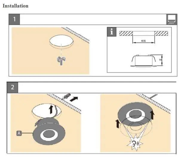 Luz de gabinete de aluminio fundido CB15 | Luz empotrada de bajo voltaje LED integrada de 1,5 W