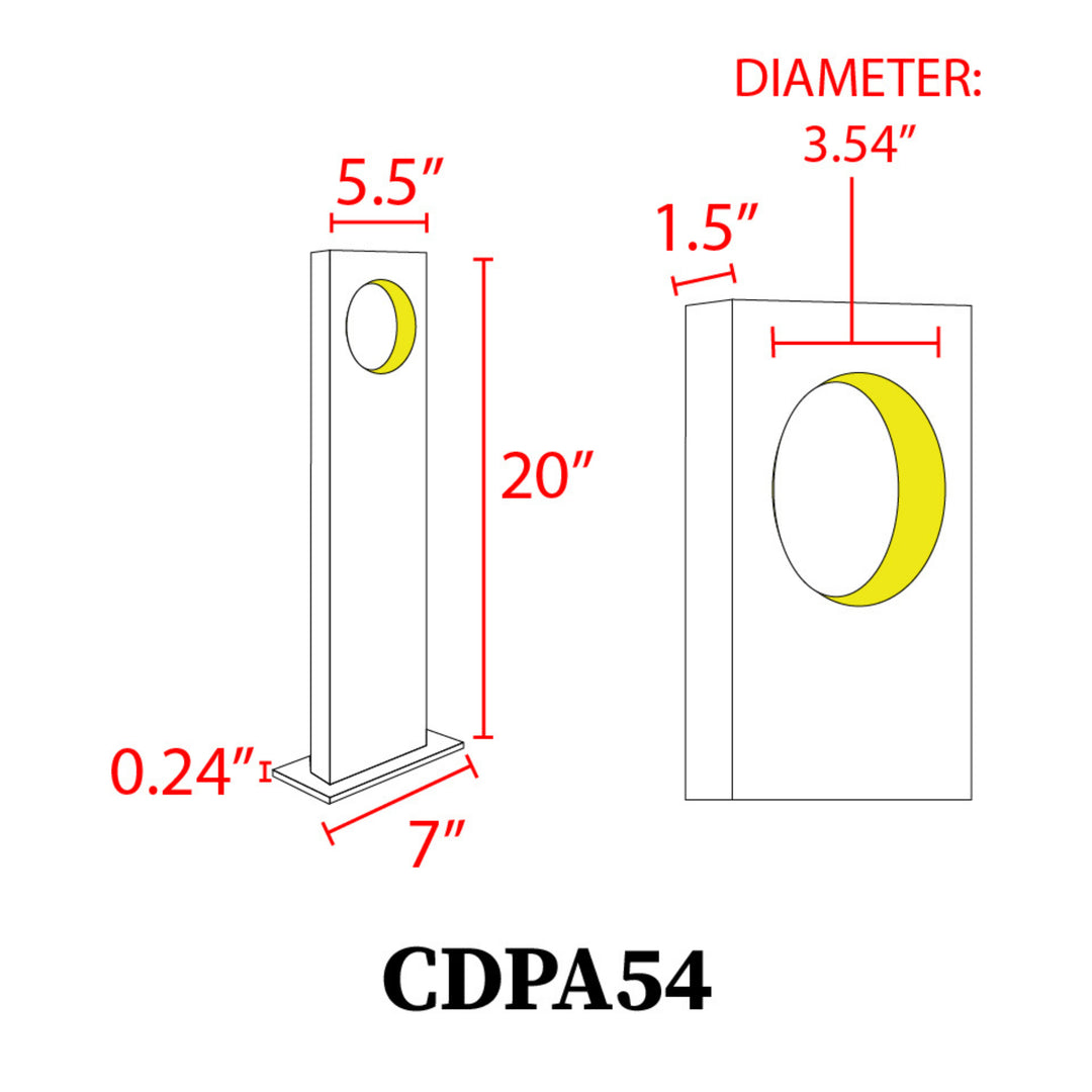 Luz para senderos de aluminio fundido CDPA54 | Luz de paisaje de bajo voltaje LED integrada de 3W