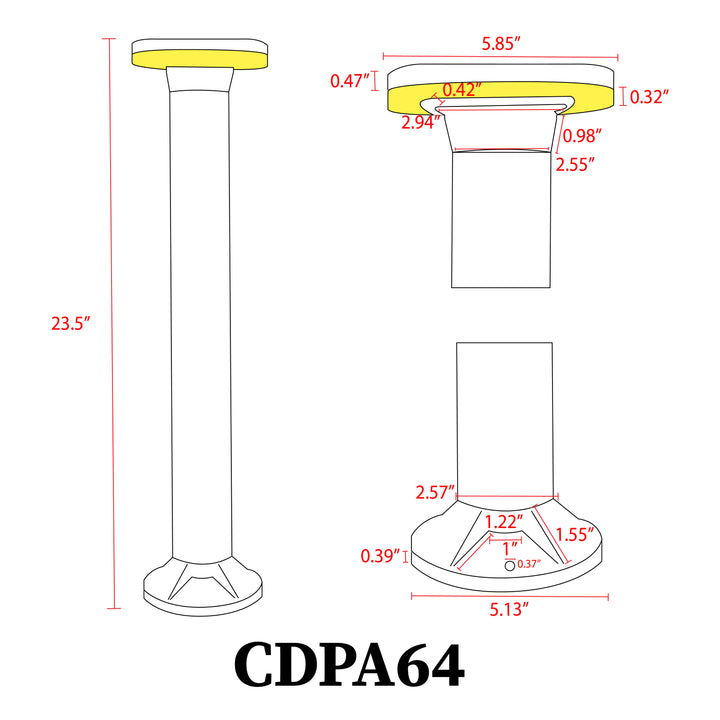 CDPA64 Cast Aluminum Path Light | 12W Integrated LED Low Voltage Landscape Light