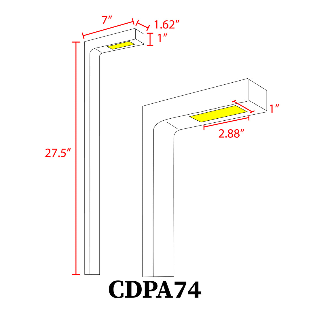 CDPA74 4x/8x/12x Package 7W 3000K Heavy Duty Black L-Shape Cast Aluminum 12V Low Voltage LED Outdoor Landscape Path Light