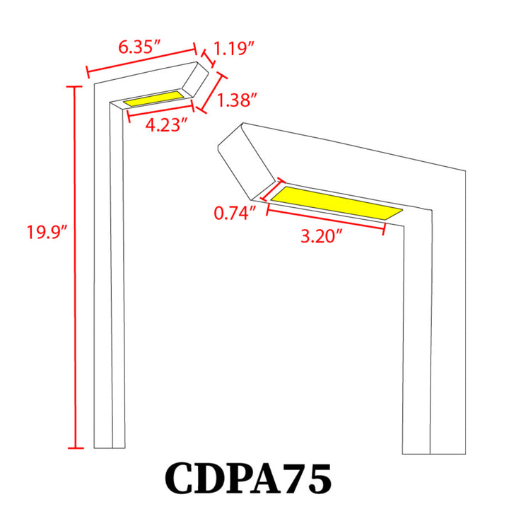 CDPA75 Heavy Duty Cast Aluminum LED Outdoor Landscape 3 Customizable Color Temperature Path Light