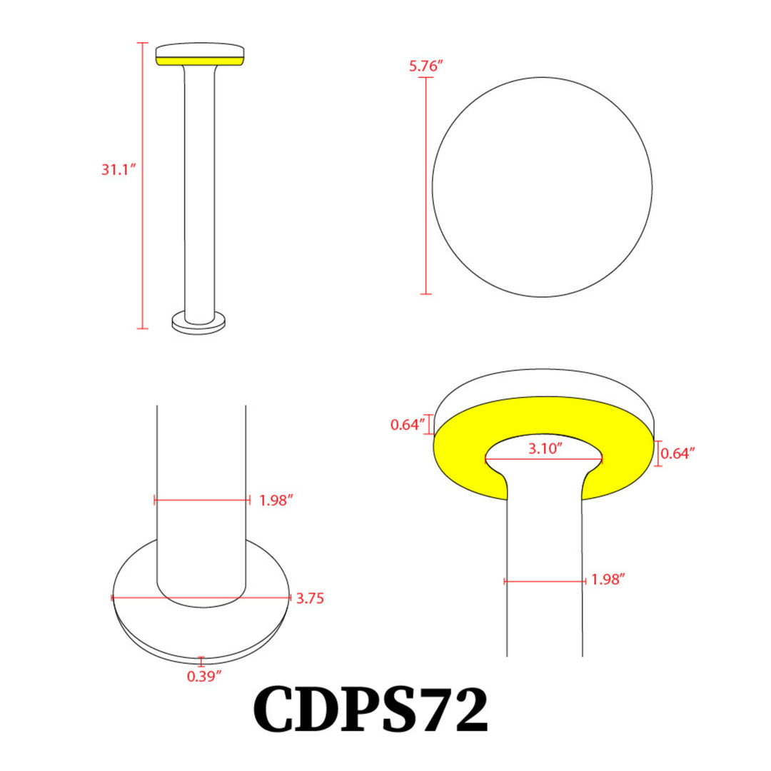 CDPS72 4x/8x/12x Package 7W Stainless Steel Bollard Pathway Lighting LED Circle Top Modern Low Voltage